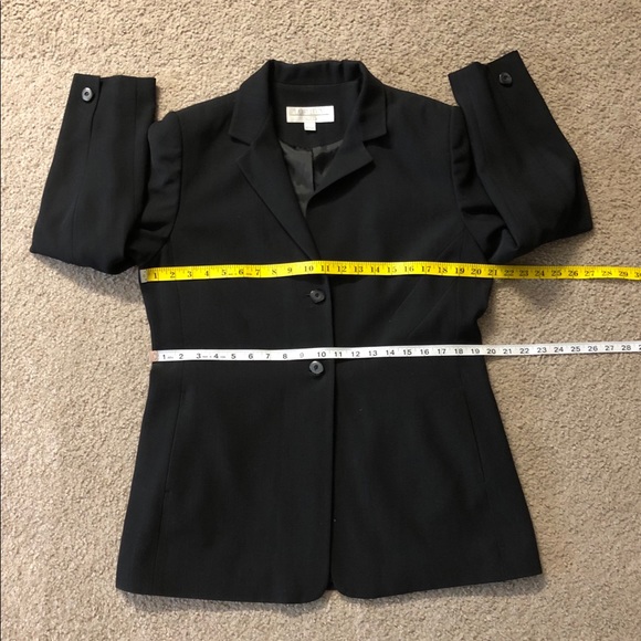 🎷Larry Levine Suits Blazer Sz 14🌹Black Officially Classic🦋Chic Buttons - Picture 5 of 10